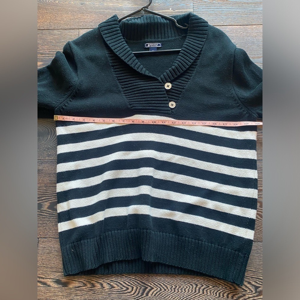 American Living Womens Striped Knit Cozy Sweater Shawl Collar Pullover XL - Picture 7 of 8